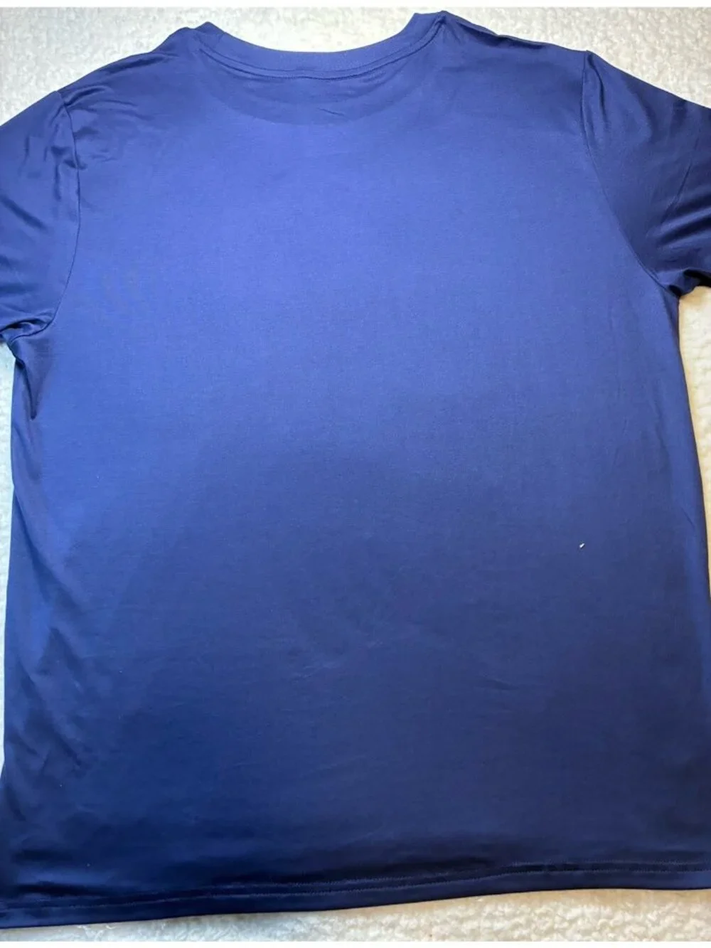 True Religion Mens Large Sleep Shirt Blue Gold Horseshoe Logo Loungewear Stretch